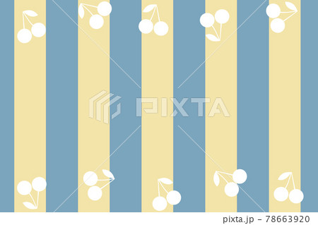 さくらんぼシルエットの背景　長方形　レトロストライプ 78663920