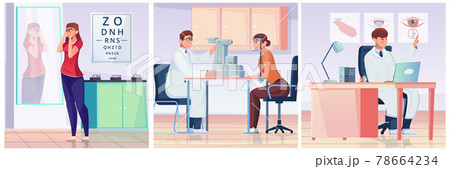 Ophthalmology Illustration Flat. 78664234