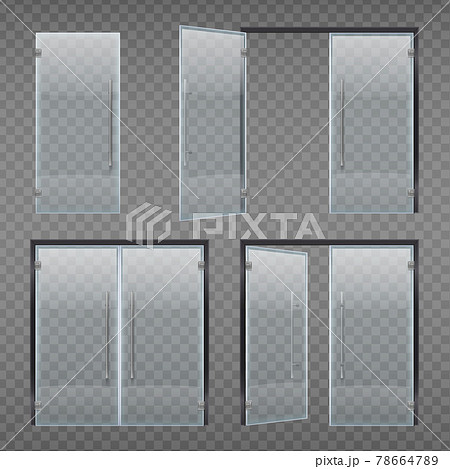 Glass Doors Realistic Set 78664789