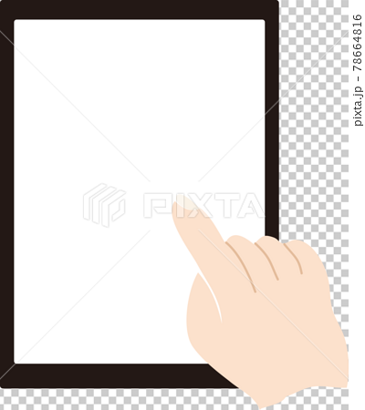 タブレット端末を触る人のベクターイラストのイラスト素材