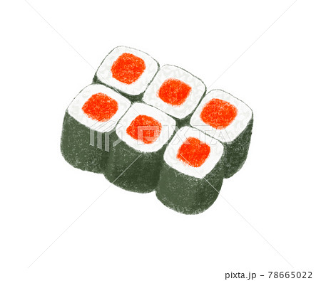 かわいいお寿司のイラスト_鉄火巻き 78665022