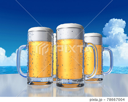 ビールと海と夏の空　生ビール 78667004
