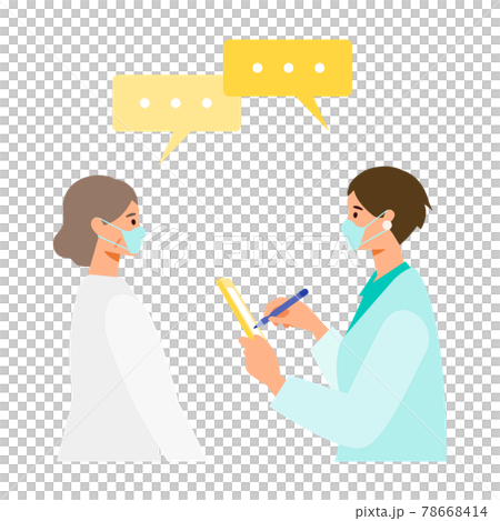 ワクチン摂取前の予診を受ける女性 ワクチン摂取前の予診を受ける女性 78668414
