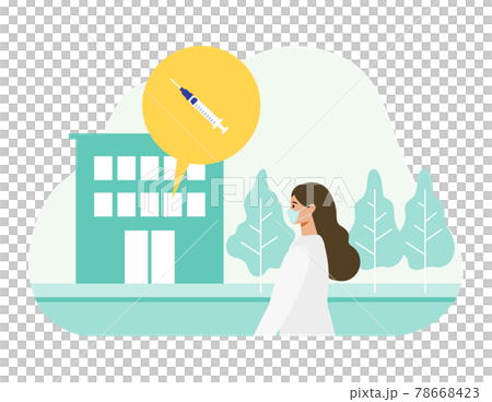 ワクチン摂取会場に向かう女性 ワクチン摂取会場に向かう女性 78668423