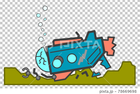 海中で探査中に破損した潜水艇のイラスト 海中で探査中に破損した潜水艇のイラスト 78669698