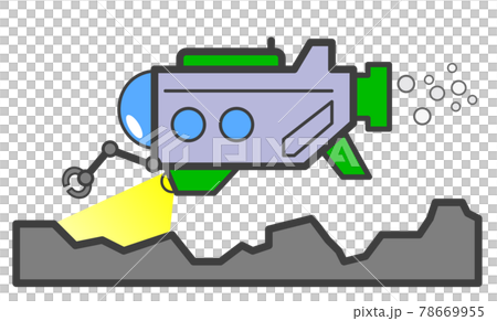 水中で探査中の潜水艇のイラスト 水中で探査中の潜水艇のイラスト 78669955