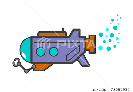 水中で探査中の潜水艇のイラスト 水中で探査中の潜水艇のイラスト 78669956