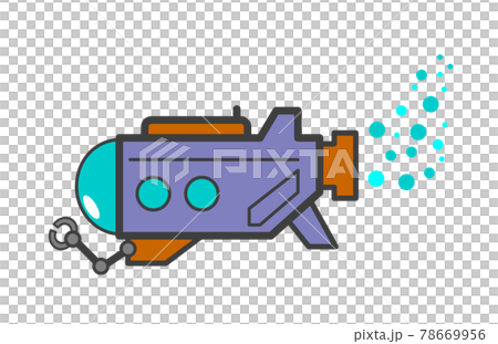 水中で探査中の潜水艇のイラスト 水中で探査中の潜水艇のイラスト 78669956