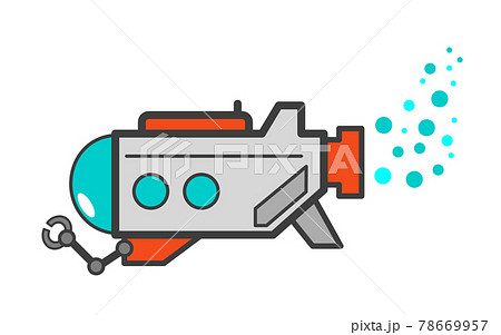 水中で探査中の潜水艇のイラスト 水中で探査中の潜水艇のイラスト 78669957