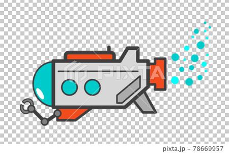 水中で探査中の潜水艇のイラスト 水中で探査中の潜水艇のイラスト 78669957