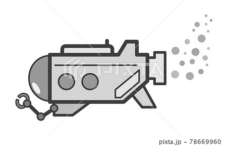 水中で探査中の潜水艇のイラスト 78669960