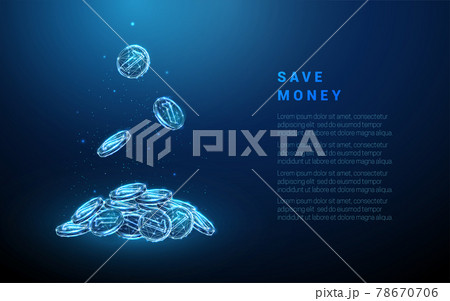 Abstract coins pile with falling down coins Abstract coins pile with falling down coins 78670706