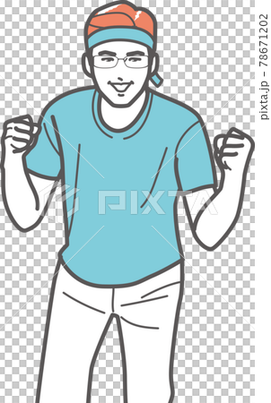 応援する男性① 78671202