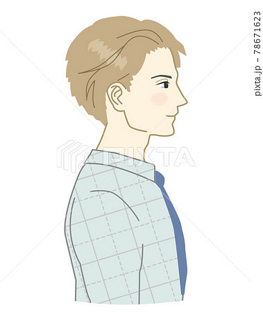 シャツとタイをした男性の横顔のイラスト素材