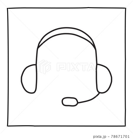 Doodle Headphones Phone icon or logo, hand drawn with thin black line. Doodle Headphones Phone icon or logo, hand drawn with thin black line. 78671701