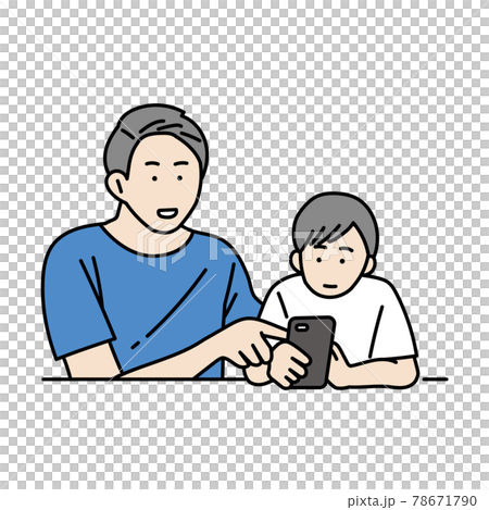 父母給孩子教智能手機的插圖 78671790