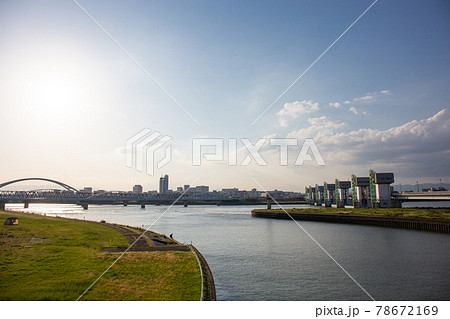 青空の淀川大堰 青空の淀川大堰 78672169