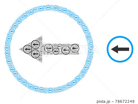 Left Rounded Arrow Fractal Icon Mosaic 78672249