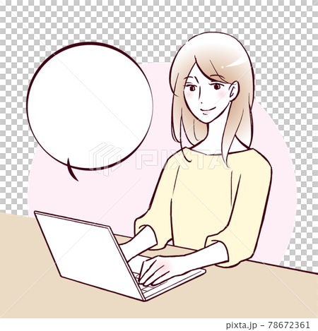 PC 検索する女性 PC 検索する女性 78672361
