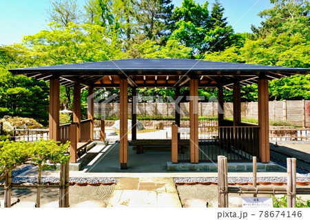 中島公園日本庭園　四阿(あずまや)　北海道札幌市中央区 78674146