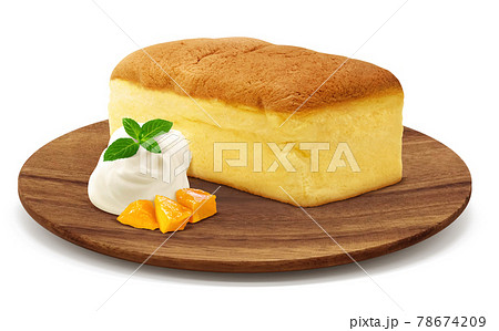 台湾カステラ イラスト リアル 皿のイラスト素材