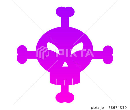 海賊のドクロマーク 紫 のイラスト素材