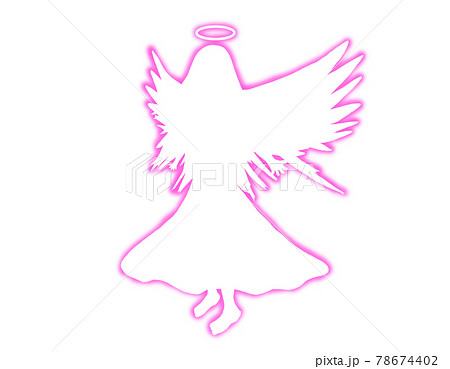 ピンクに輝く大天使のイラスト素材