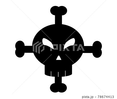 十字架の海賊マークシルエットのイラスト素材