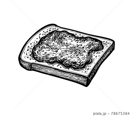 Ink Sketch Of Toast With Jam のイラスト素材 Ink Sketch Of Toast With Jam のイラスト素材
