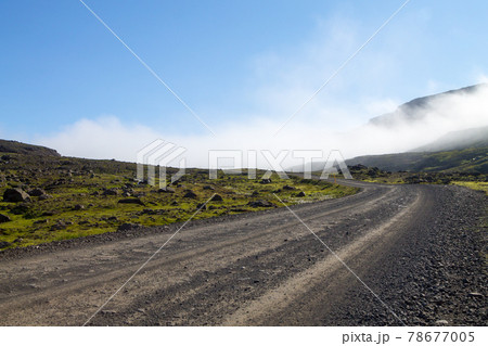 Mjoifjordur rural landscape, east Iceland. Icelandic panorama 78677005