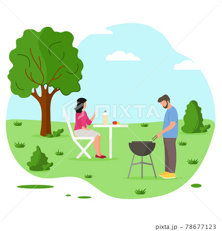 People BBQ Party Barbecue Picnic Grill Nature 78677123