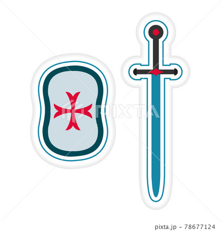 Sticker Kid Toy Sword Shield Play Game Childhood Sticker Kid Toy Sword Shield Play Game Childhood 78677124