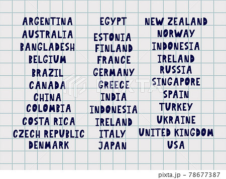 The names of the countries of the world. European countries. Hand lettering. The names of the countries of the world. European countries. Hand lettering. 78677387