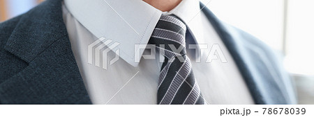 Closeup of tie on business mans shirt Closeup of tie on business mans shirt 78678039