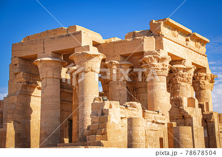 The ruins of the ancient temple of Sebek in Kom - Ombo, Egypt. The ruins of the ancient temple of Sebek in Kom - Ombo, Egypt. 78678504