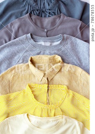 women's clothing in gray and yellow colors 78678555