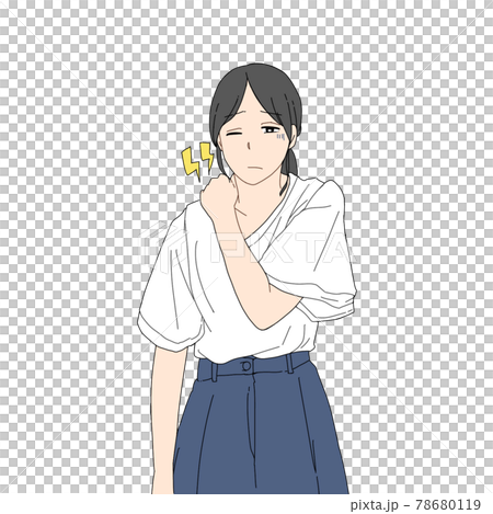 Woman with stiff shoulders 78680119