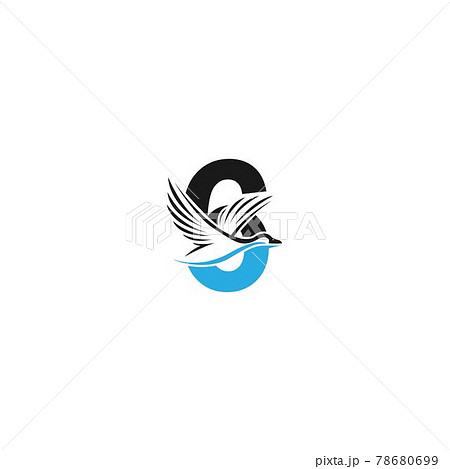 Number 6 with duck icon logo design illustration 78680699