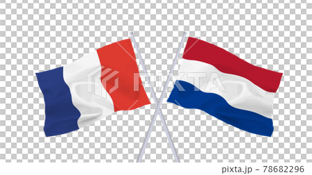 フランスとオランダの国旗のイラスト素材