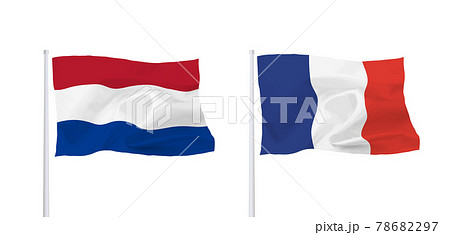 フランスとオランダの国旗のイラスト素材