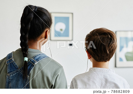 Children Using Audio Guide in Art Gallery Children Using Audio Guide in Art Gallery 78682809