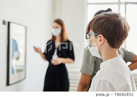 Kid Wearing Mask in Art Gallery Kid Wearing Mask in Art Gallery 78682852