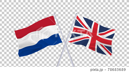 イギリスとオランダの国旗のイラスト素材 7866