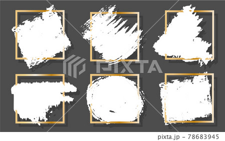Brush stroke abstract white spots set hand drawn Brush stroke abstract white spots set hand drawn 78683945
