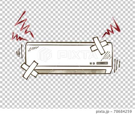 故障しているエアコンのイラスト素材