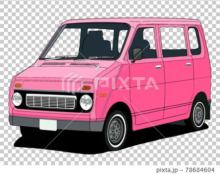 可愛い車 ステップバン レトロのイラスト素材