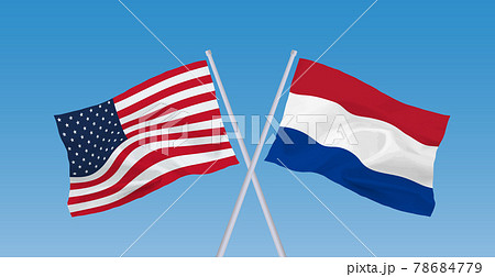 アメリカとオランダの国旗