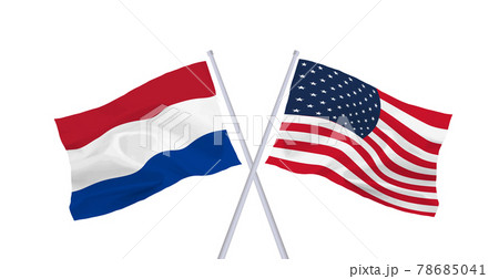 アメリカとオランダの国旗 アメリカとオランダの国旗 78685041