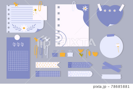 Flat stationery planner page to do list vector set 78685881