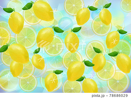 炭酸水と檸檬とスライスレモンのカラーイラストのイラスト素材